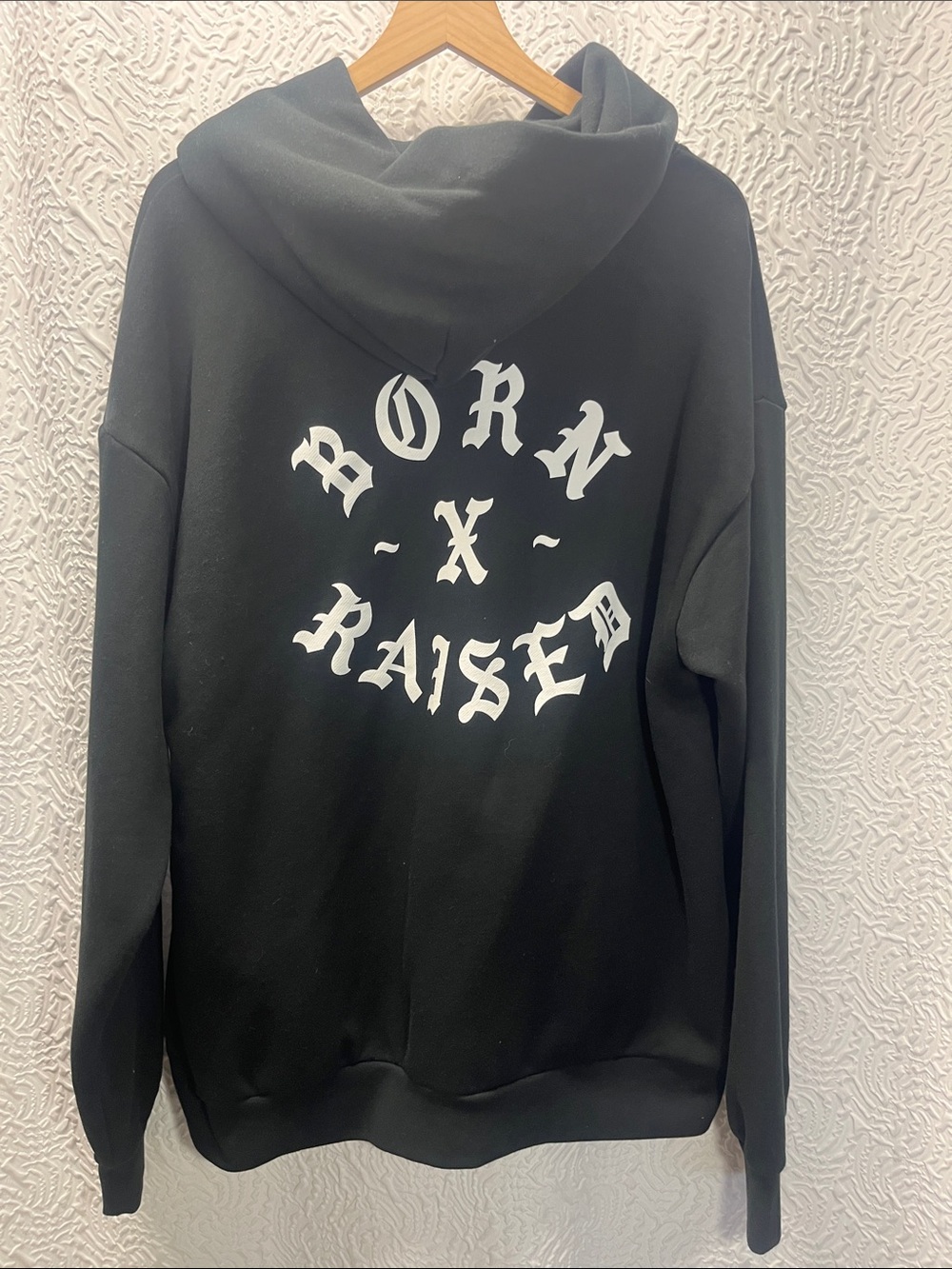 Born X Raised Old English Classic Logo Pullover Hoodie Black - XL